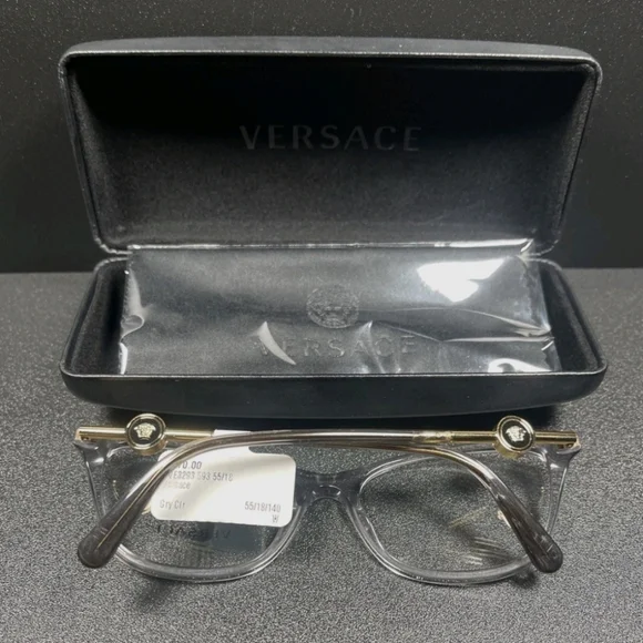 Versace Italy B Mod 3293 55[]18 140 Black / Gold Eyeglasses / Frames W/Case MH - Picture 3 of 10